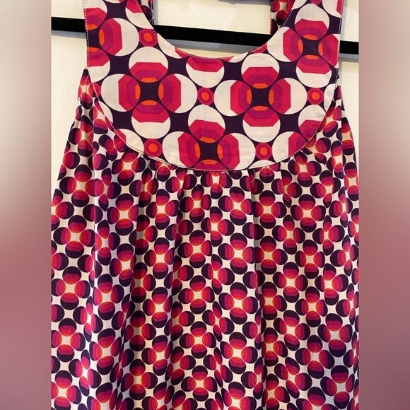 Banana Republic, Pink & Purple Mod/Geometric Babydoll Sleeveless Blouse - Picture 4 of 8